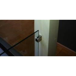 Pince verre INOX forme DEMI RONDE fixation SUR PLAT
