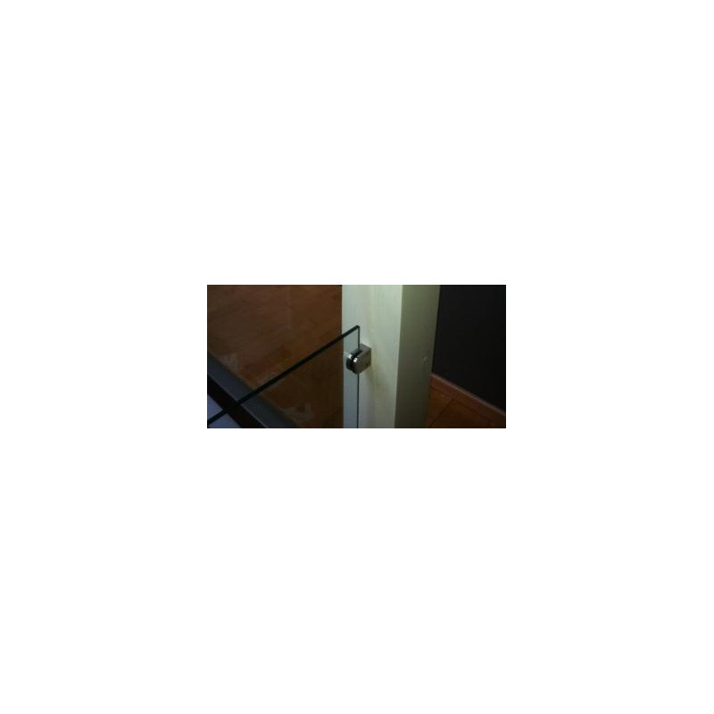 Pince verre INOX forme DEMI RONDE fixation SUR PLAT