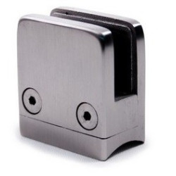 Pince verre INOX CARREE AVEC BUTEE fixation SUR TUBE