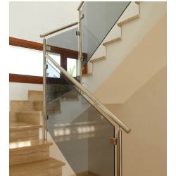 Pince verre CARREE INOX fixation sur tube