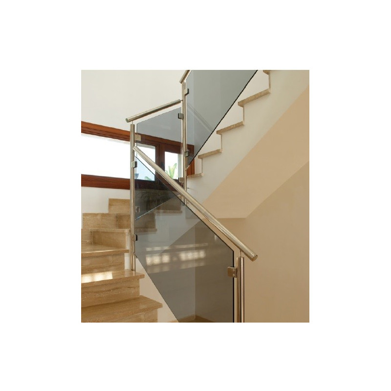 Pince verre CARREE INOX fixation sur tube