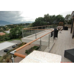 Pince verre INOX forme DEMI RONDE fixation SUR TUBE