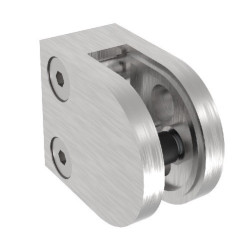 Pince verre INOX forme DEMI RONDE fixation SUR PLAT