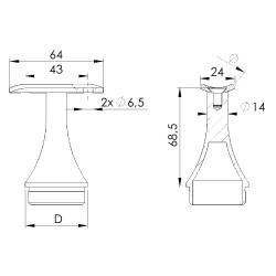Support articulé pour main courante articulé/conique
